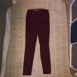 American Eagle extreme jegging maroon